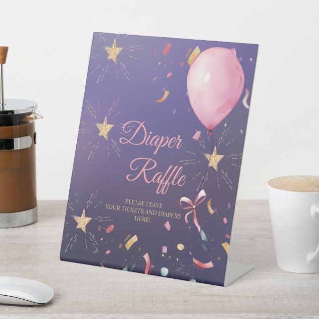 Signe De Table Symbole de trapèze de couches Balloons et Confetti (In SItu)