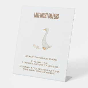 Signe De Table Symbole des changements de nuit tardifs du Baby sh