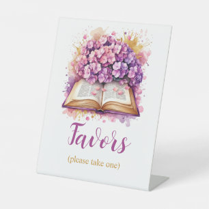 Signe De Table Symbole des Faveurs du thème du livre Hydrangea