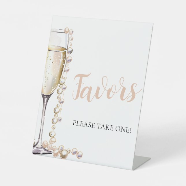 Signe De Table Symbole des perles d'or et du Prosecco Champagne F (Recto)