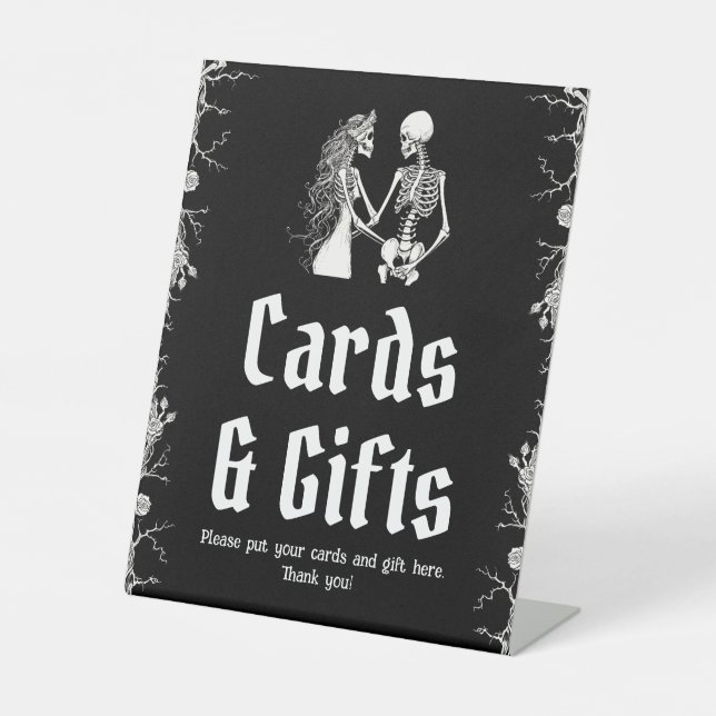 Signe De Table Symbole d'Halloween Squelette Cartes de Mariage et (Recto)