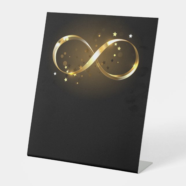 Signe De Table Symbole d'infini doré (Recto)