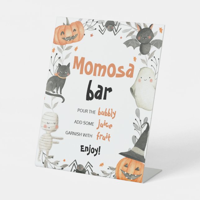 Signe De Table Symbole du Baby shower Halloween Momosa (Recto)
