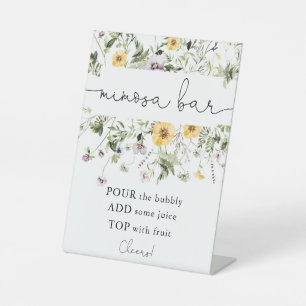 Signe De Table Symbole du bar mimosa de printemps fleur sauvage r