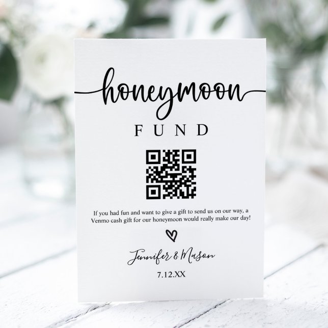 Signe De Table Symbole du fonds de lune de miel, QR Code Honeymoo (Créateur téléchargé)