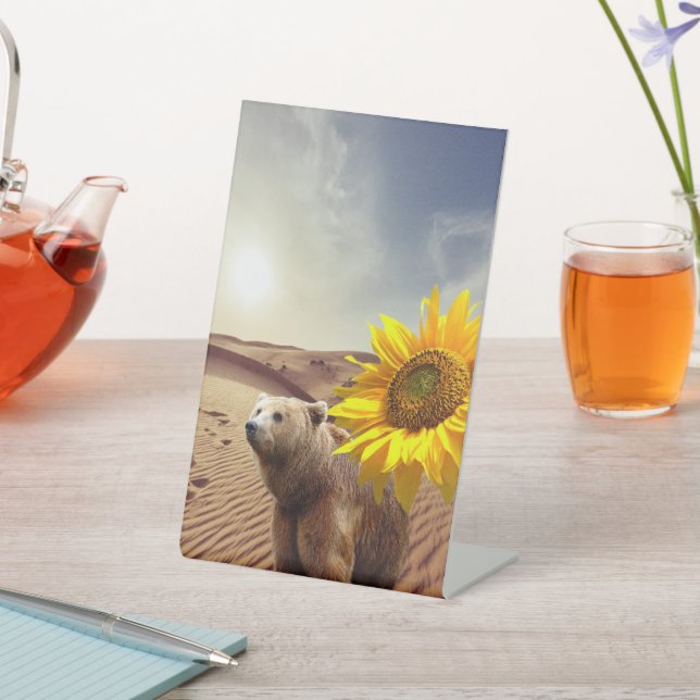 Signe De Table Symbole du guéridon de fleurs de tournesol (In SItu)