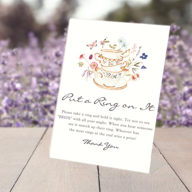 Signe De Table Symbole du jeu d'anneau (Bridal Ring Game Sign
)