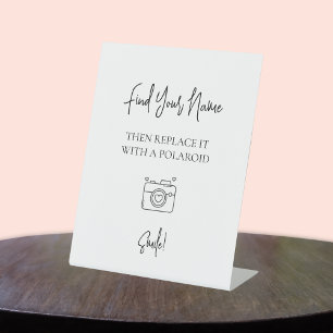 Signe De Table Symbole du livre d'or Mariage modifiable Photo Pol