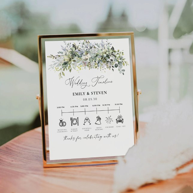 Signe De Table Symbole du mariage floral Eucalyptus (Créateur téléchargé)