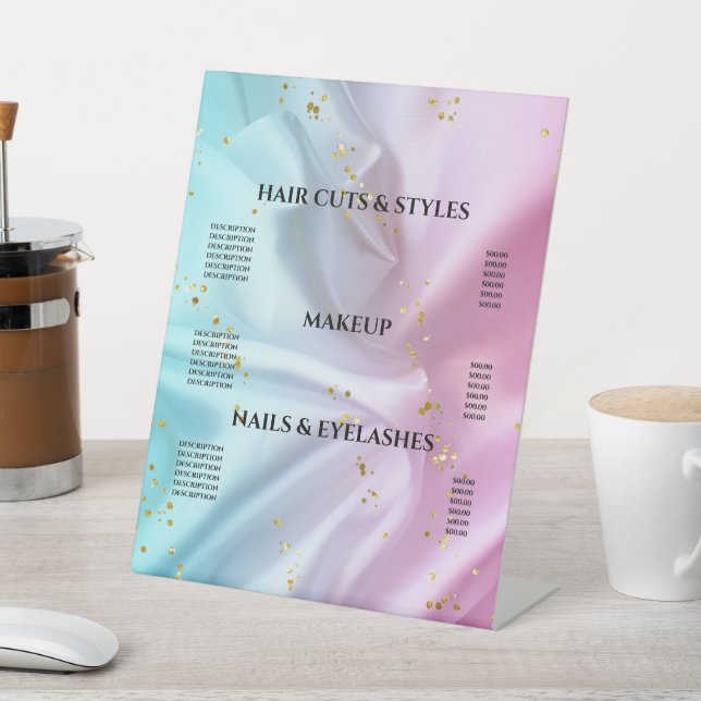 Signe De Table Symbole du piédestal à Parties scintillant rose (In SItu)