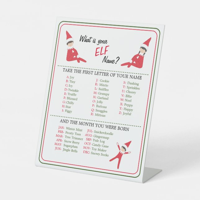 Signe De Table Symbole du pupitre du nom de l'elfe (Recto)