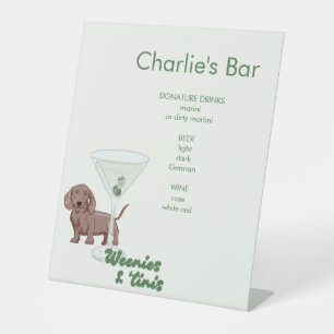 Signe De Table Symbole du socle Martini & Dachshund Bar