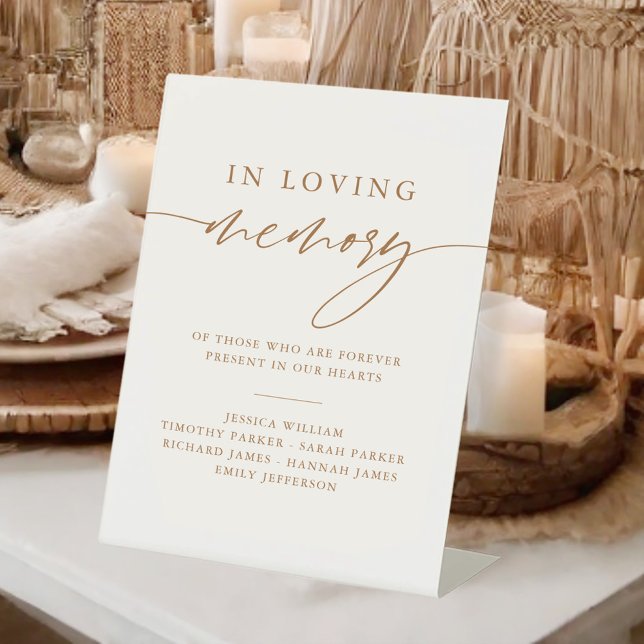 Signe De Table Symbole en mémoire d'amour Mariage en or rustique (Créateur téléchargé)