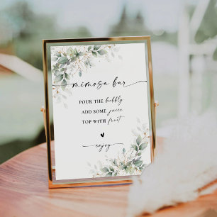 Signe De Table SYMBOLE Fête des mariées Or Eucalyptus Mimosa Bar