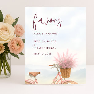 Signe De Table Symbole FloralVintage Bicycle Engagement Party Fav