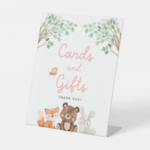 Signe De Table Symbole Girl Woodland Baby showers cartes et cadea