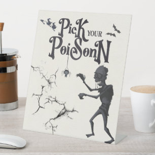 Signe De Table Symbole Halloween Choisissez votre poison Boissons