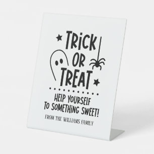 Signe De Table Symbole Halloween Trick ou Treat Sweets