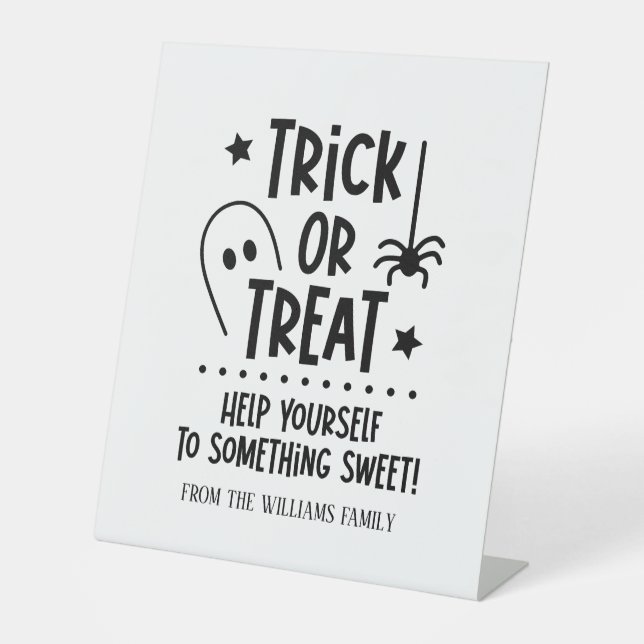 Signe De Table Symbole Halloween Trick ou Treat Sweets (Recto)