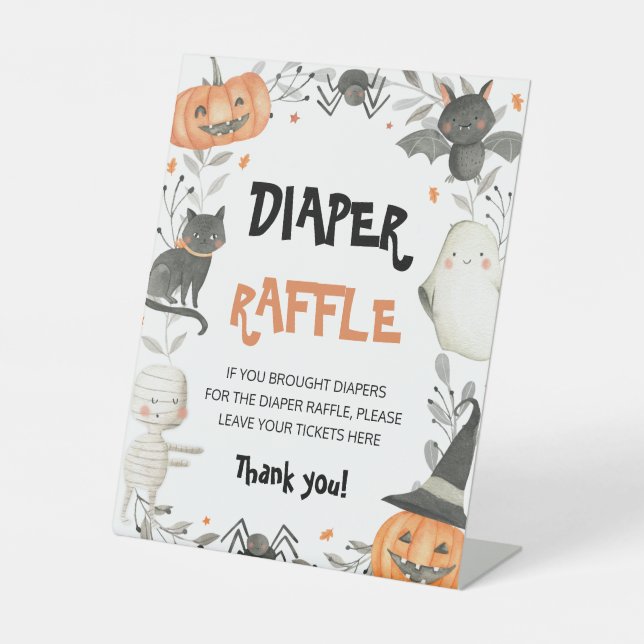 Signe De Table SYMBOLE JOLIE Halloween Baby shower Déchets (Recto)