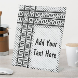 Signe De Table Symbole Keffiyeh de la Palestine Motif de résistan