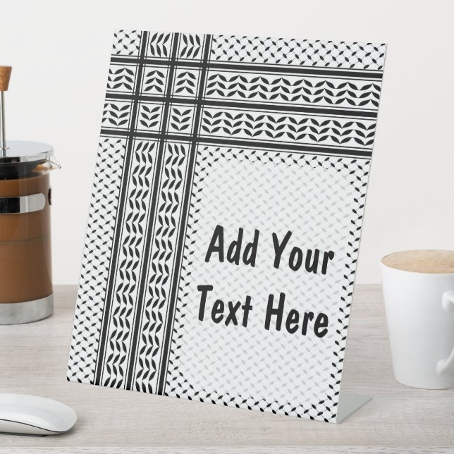 Signe De Table Symbole Keffiyeh de la Palestine Motif de résistan (In SItu)