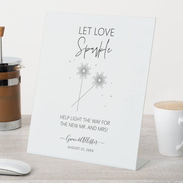 Signe De Table Symbole Love Sparkle Mariage Juste Marié Décor (In SItu)