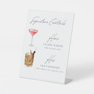 Signe De Table Symbole Lychee Martini & Old Fashion Cocktail