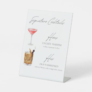 Signe De Table Symbole Lychee Martini & Old Fashion Cocktail