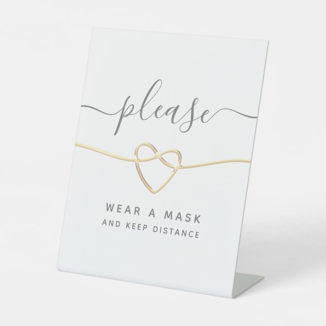 Signe De Table Symbole Mariage de calligraphie moderne (Recto)