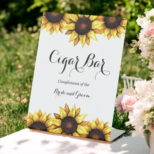 Signe De Table Symbole Mariage de tournesol Cigar Bar