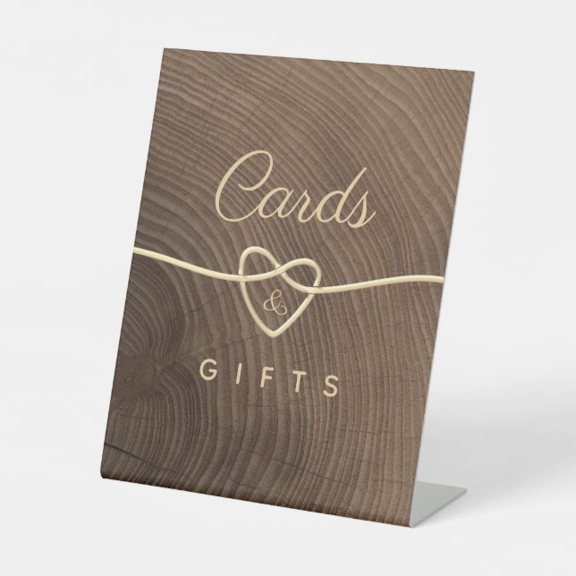 Signe De Table SYMBOLE Mariage Rustique en bois (Recto)