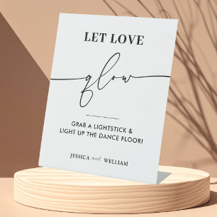 Signe De Table Symbole moderne Laisser l'amour Mariage lumineux