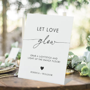 Signe De Table Symbole moderne Laisser l'amour Mariage lumineux