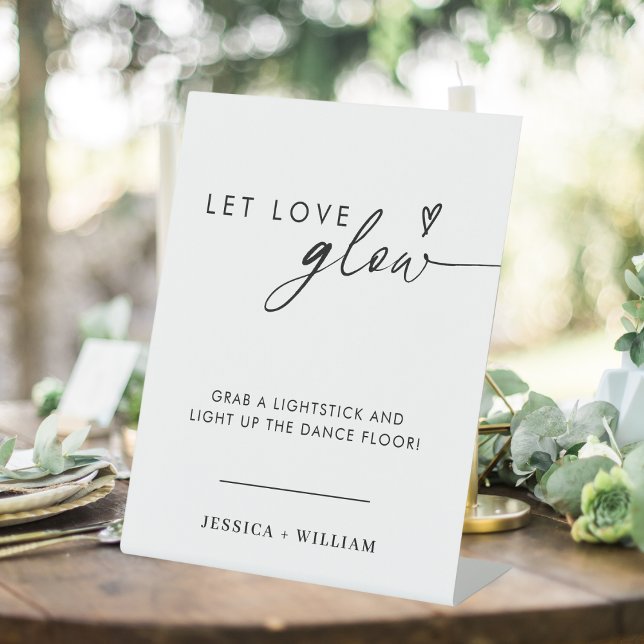 Signe De Table Symbole moderne Laisser l'amour Mariage lumineux (Créateur téléchargé)