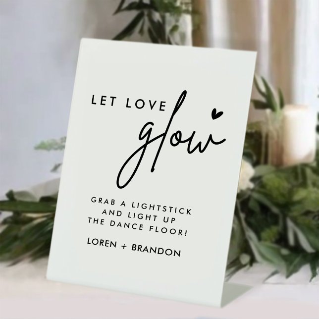 Signe De Table Symbole moderne Laisser l'amour Mariage lumineux (Créateur téléchargé)