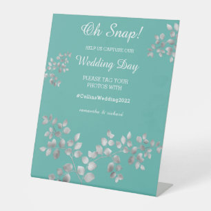 Signe De Table Symbole moderne Mariage floral argent