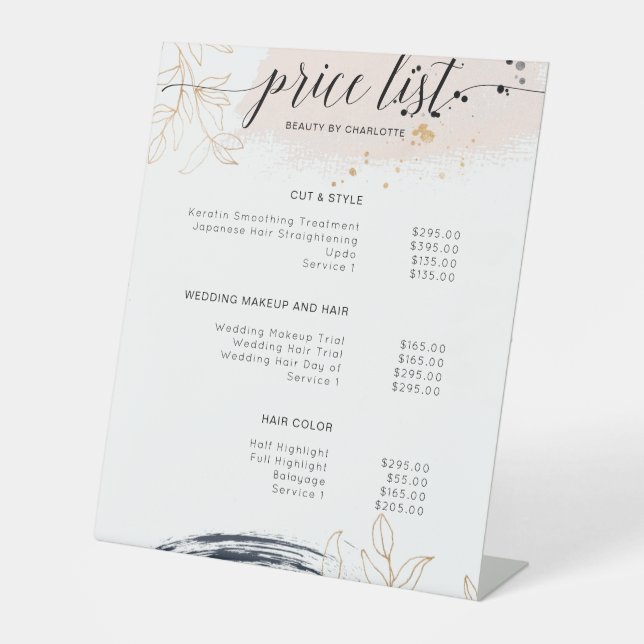 Signe De Table Symbole moderne, pricelist (Recto)