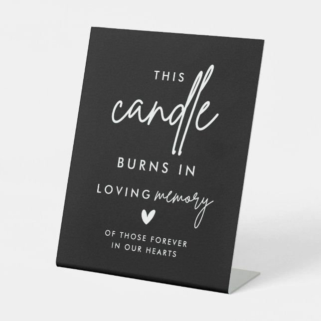 Signe De Table Symbole noir Mariage Memorial Candle Burns (Recto)