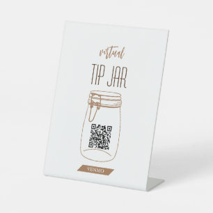Signe De Table Symbole numérique du code QR Jar