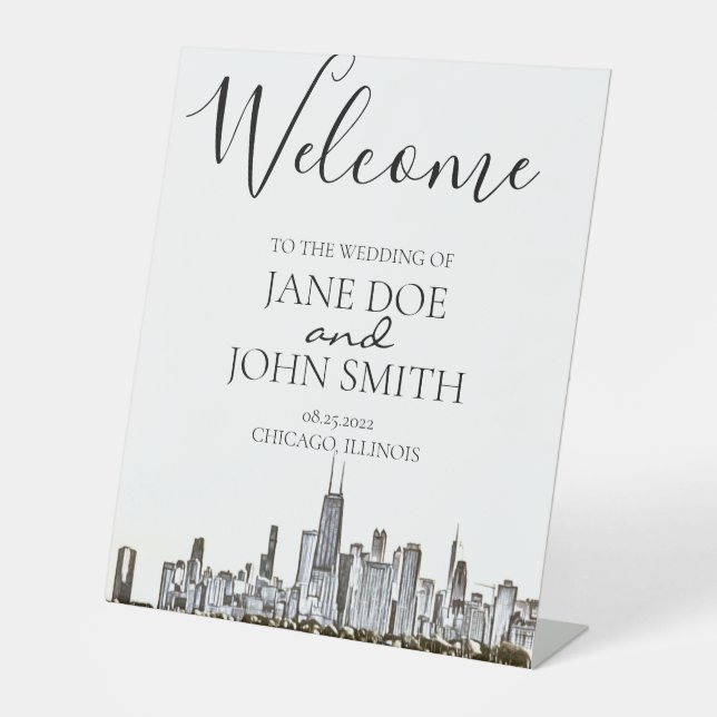 Signe De Table SYMBOLE Pedastal Skyline de Chicago (Recto)