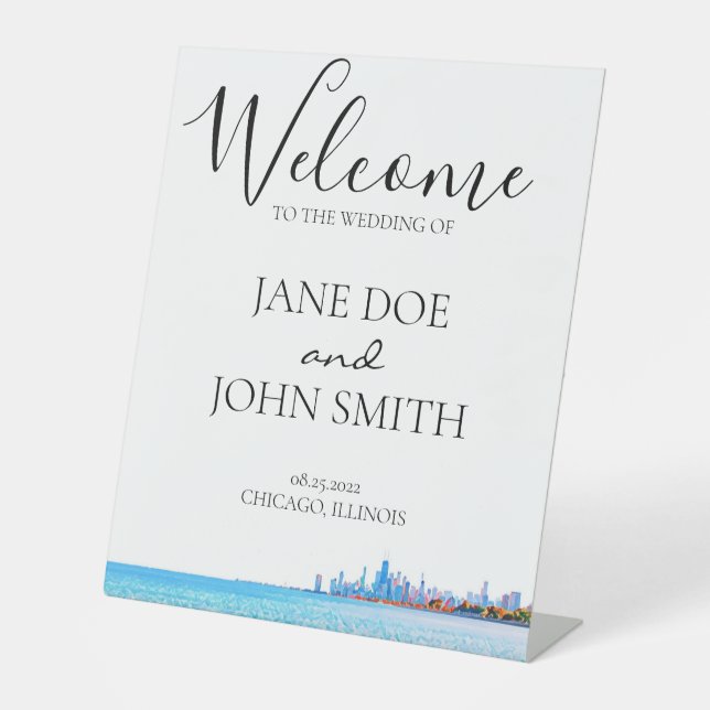 Signe De Table SYMBOLE Pedastal Skyline de Chicago (Recto)