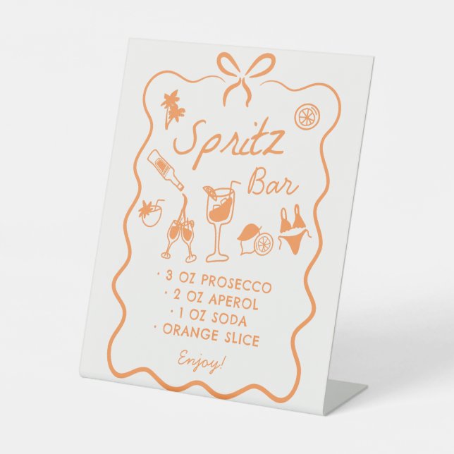 Signe De Table Symbole Pedestal Aperol Spritz Bar (Recto)