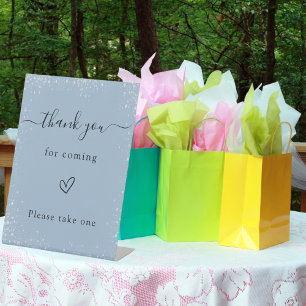 Signe De Table Symbole préféré mariage argent bleu poussiéreux