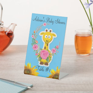 Signe De Table Symbole Rose de la Giraffe de tournesol