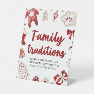 Signe De Table Symbole rouge des traditions de la famille de Noël