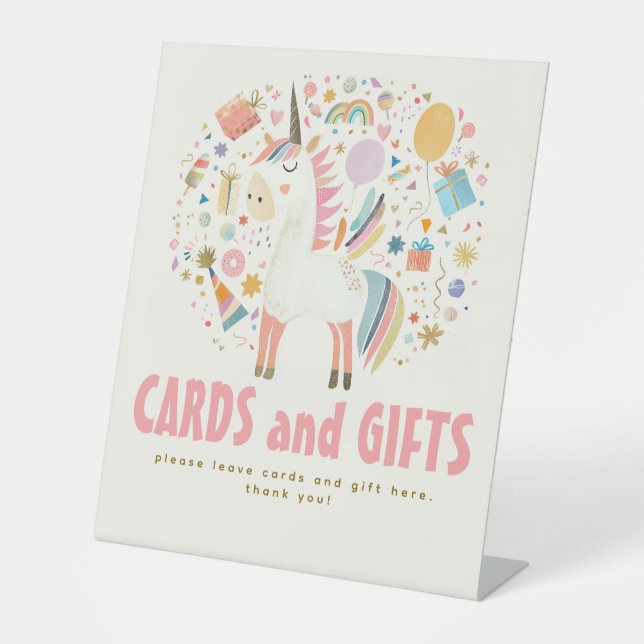 Signe De Table Symbole Unicorn jote Anniversaire Cartes et cadeau (Recto)