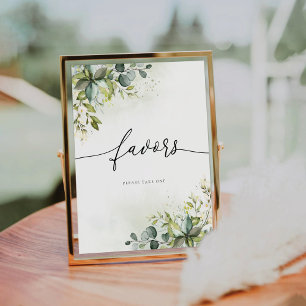 Signe De Table Symbole vert Eucalyptus Fleurs Faveurs