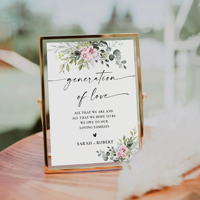 Signe De Table Symbole vert rose pâle Génération de l'amour (Créateur téléchargé)
