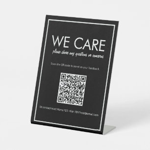 Signe De Table Système moderne de base de code QR - Noir - Compte